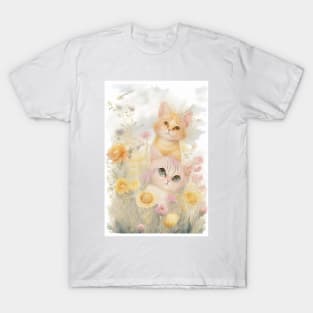 Yellow Cats in the Flower Garden T-Shirt